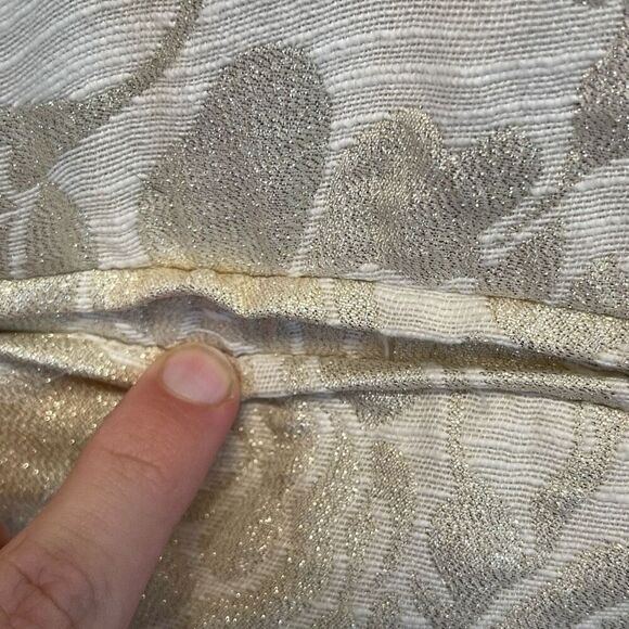 GEORGE Me Designs By Mark Eisen Blazer Women's Size 12 Cream Floral Metallic - Picture 5 of 13